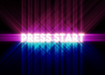 The text message Press Start, with a starglow effect in the middle.
