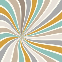 Sunburst vector background abstract summer retro pattern curved stripes spiral twirl for fabric, texture, textile and wallpaper illustration for digital paper and print materials.