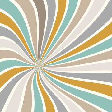 Sunburst vector background abstract summer retro pattern curved stripes spiral twirl for fabric, texture, textile and wallpaper illustration for digital paper and print materials. © TukTuk Design