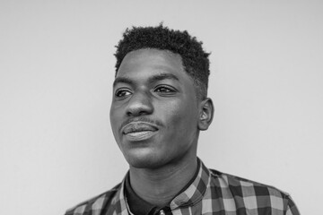 Portrait of young african man - Black and white editing