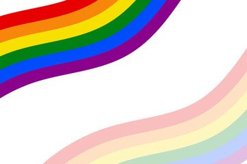 LGBT rainbow wave flag flutter of lesbian, gay, and bisexual colorful concept vector background.