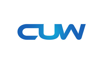 Connected CUW Letters logo Design Linked Chain logo Concept	