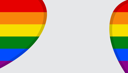 LGBT Rainbow Flag Heart in pink background papercut background Illustration. Abstract background of heart in rainbow color. LGBT pride symbol. Vector illustration.