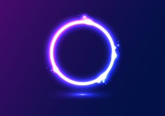 Neon Glow Circle Ring Drop Liquid Futuristic Fantasy Abstract Background