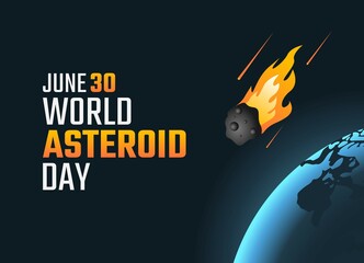 vector graphic of world asteroid day good for world asteroid day celebration. flat design. flyer design.flat illustration.