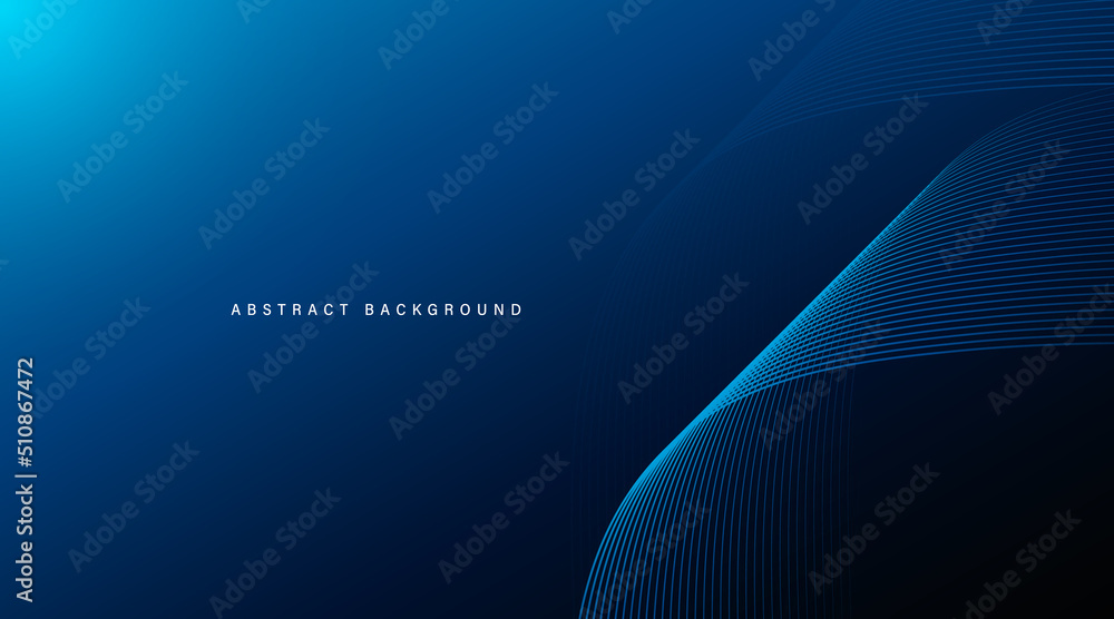 Canvas Prints abstract modern blue gradient background with glowing wavy lines. futuristic technology concept. dyn