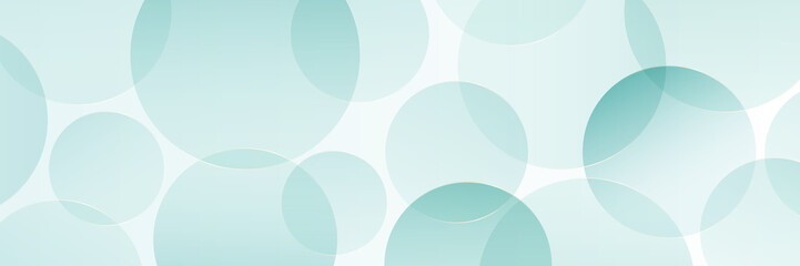 Abstract pastel blue transparent circles overlap on white background. Modern elegant bright color geometric shape pattern design. Suit for wallpaper, poster, cover, backdrop. Vector illustration