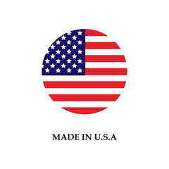 American flag flat vector logo icon. Simple vector button flag of the United States of America. USA flag.