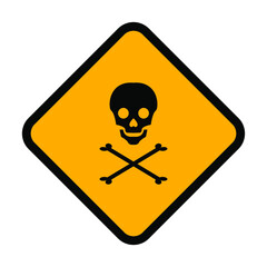 Poison sign, Danger sign with black and yellow colour