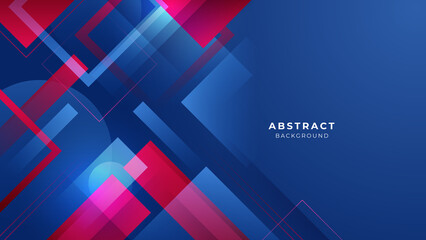 Minimal geometric blue red banner geometric shapes light technology background abstract design. Vector illustration abstract graphic design banner pattern presentation background web template.