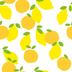 lemon and orange citrus seamless pattern, great for wrapping, textile, wallpaper, greeting card- vector illustration
