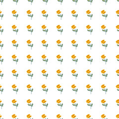 Vintage flower seamless pattern. Stylized elegant botanical illustration.