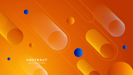 Abstract blue orange banner geometric shapes geometric light triangle line shape with futuristic concept presentation background