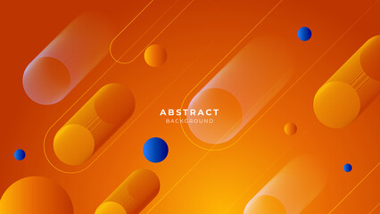 blue orange banner geometric shapes abstract modern technology background design. Vector abstract graphic presentation design banner pattern background web template.