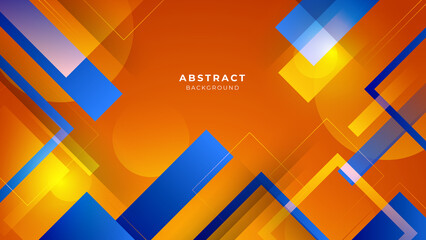 Abstract blue orange banner geometric shapes vector technology background, for design brochure, website, flyer. Geometric blue orange geometric shapes wallpaper for poster, presentation, landing page