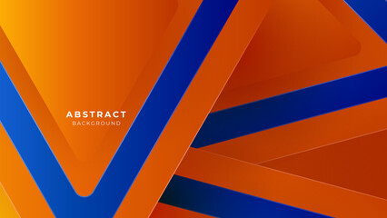 Modern blue orange abstract presentation background with stripes lines