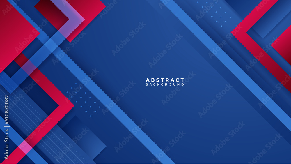 Wall mural modern blue red banner geometric shapes corporate abstract technology background. vector abstract gr