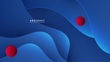 Abstract blue red banner geometric shapes background. Vector abstract graphic design banner pattern presentation background web template.