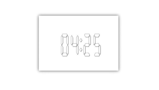 Four-minute and thirty-second timer clock. Digital Clock Timer.