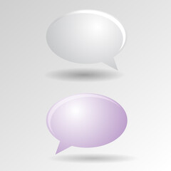 balloon speech. 3d pink and grey speech bubble collection set