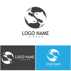 Fish logo template. Creative vector symbol