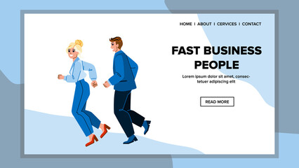 fast business people vector. motion crowd, corporate work, personal busy walk fast business people character. people flat cartoon illustration