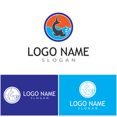 Fish logo template. Creative vector symbol