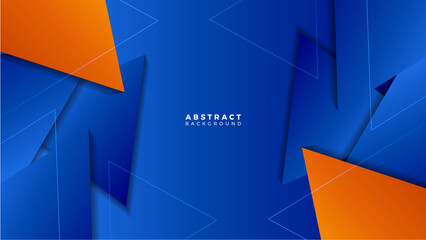 Abstract blue orange banner geometric shapes background. Vector abstract graphic design banner pattern presentation background web template.