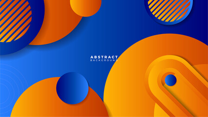 Abstract blue orange banner geometric shapes vector technology background, for design brochure, website, flyer. Geometric blue orange geometric shapes wallpaper for poster, presentation, landing page