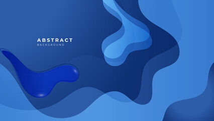 Blue abstract presentation background with wave lines