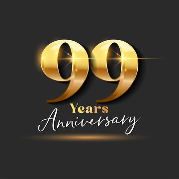 99 years Anniversary Gold Logotype number