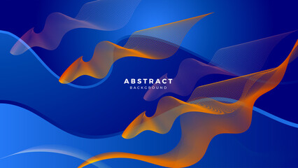 Modern blue orange abstract presentation background with stripes lines
