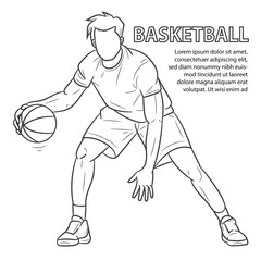 Fototapeta premium Basketball player sketch. Vector illustration
