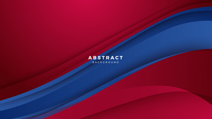 Minimal geometric blue red banner geometric shapes light technology background abstract design. Vector illustration abstract graphic design banner pattern presentation background web template.
