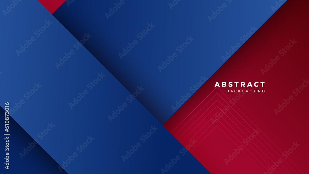 Wall mural modern blue red banner geometric shapes corporate abstract technology background. vector abstract gr