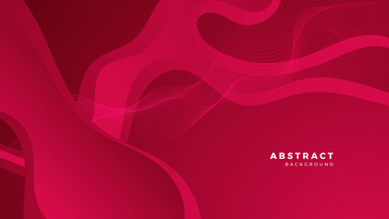 Vector red banner geometric shapes abstract, science, futuristic, energy technology concept. Digital image of light rays, stripes lines with light, speed and motion blur over dark tech background