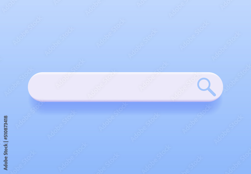 Poster 3d search bar blank isolated. browser button template for website, application and ui. navigation se