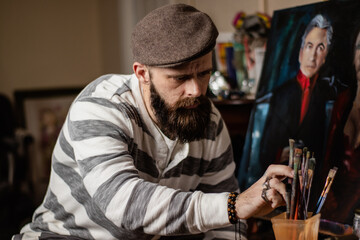 Artist in the studio