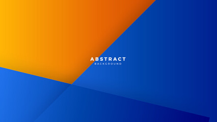 Vector blue orange banner geometric shapes abstract, science, futuristic, energy technology concept. Digital image of light rays, stripes lines with light, speed and motion blur over tech background