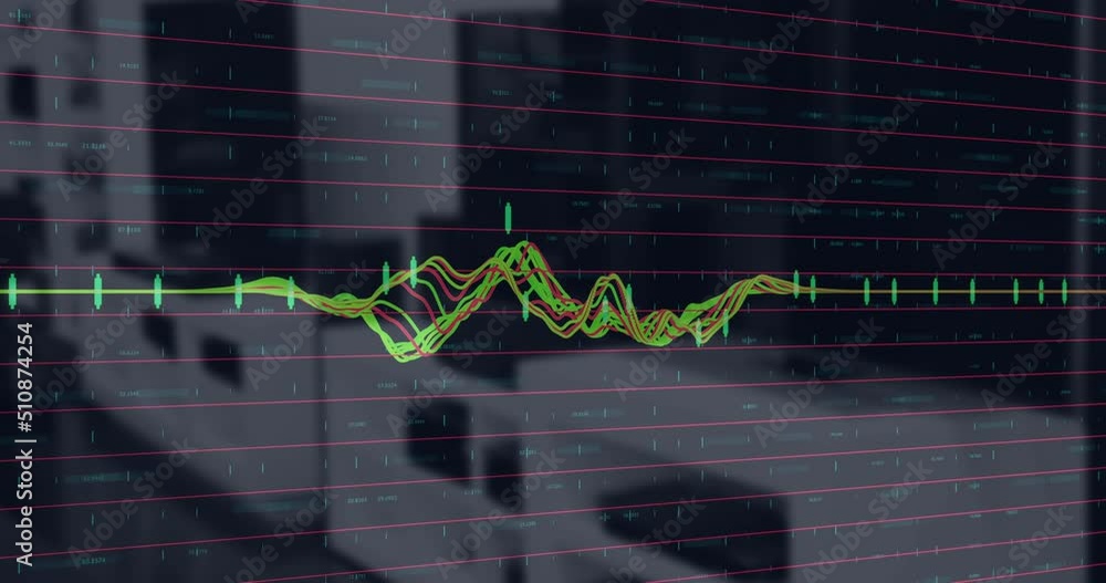 Poster animation of data processing over office