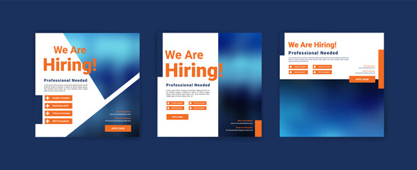We're hiring. Job offer leaflet template. Job vacancy flyer poster template design.