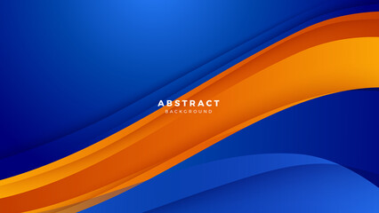 Abstract blue orange banner geometric shapes vector technology background, for design brochure, website, flyer. Geometric blue orange geometric shapes wallpaper for poster, presentation, landing page