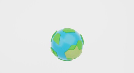 3d render. Cartoon planet earth isolated on a white background . 3d illustration