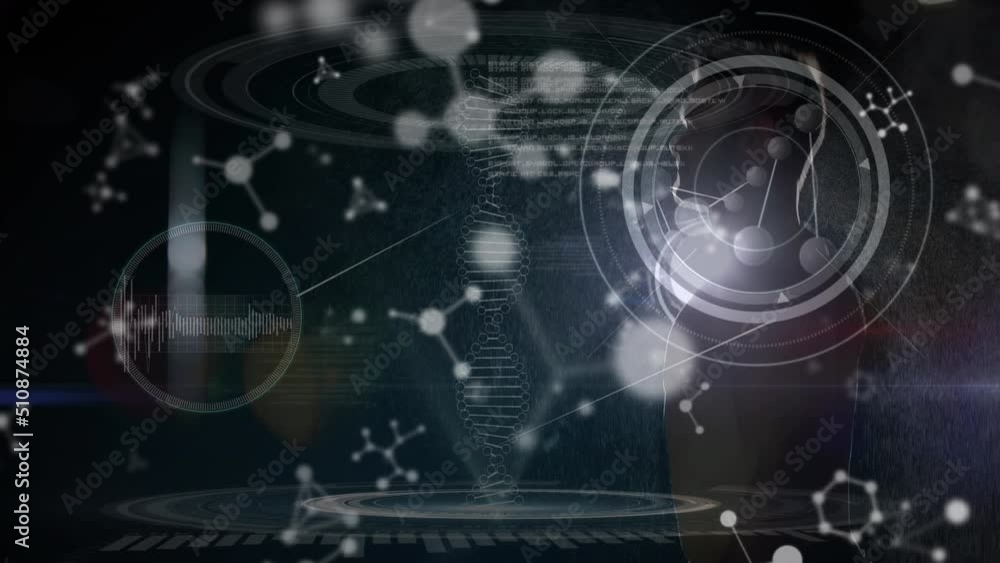 Poster animation of shapes over data processing