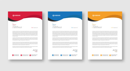 Abstract Letterhead Template Design, Modern Business Letterhead Design Template