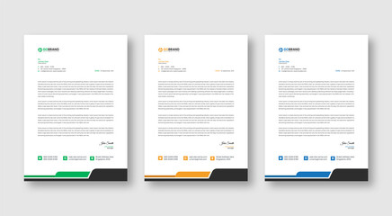Professional letterhead template design for business project, Corporate letterhead document with your company