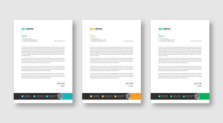 Professional letterhead template design for business project, Corporate letterhead document with your company