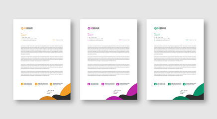 Professional letterhead template design for business project, Corporate letterhead document with your company