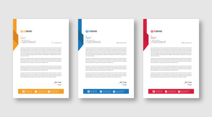 Letterhead corporate official minimal creative abstract professional informative newsletter poster template design 