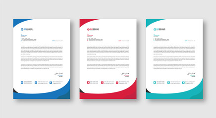 Letterhead corporate official minimal creative abstract professional informative newsletter poster template design 